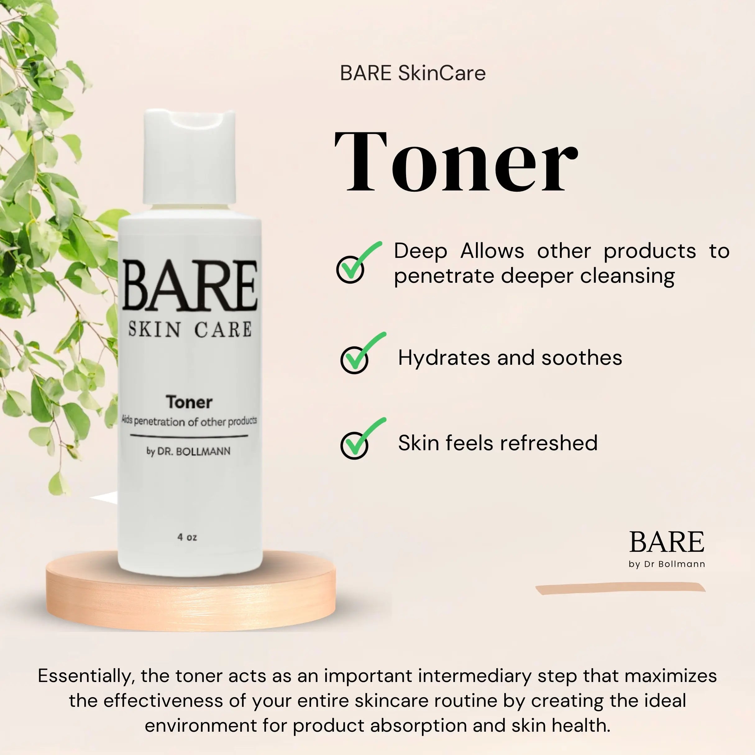 BARE SkinCare TONER - Bare Skin Care by Dr. Bollmann