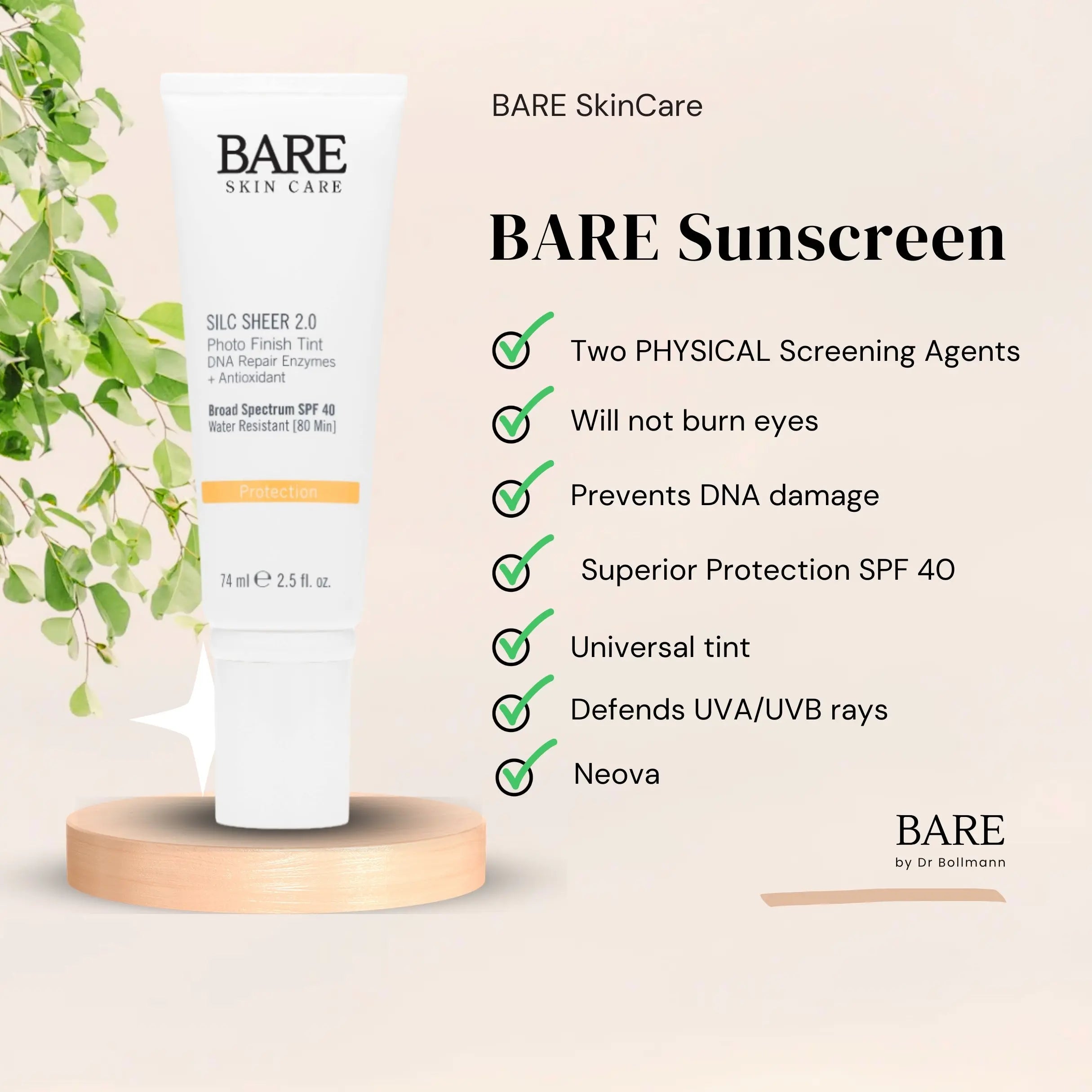 BARE SkinCare Silc Sheer Sun Screen - Bare Skin Care by Dr. Bollmann